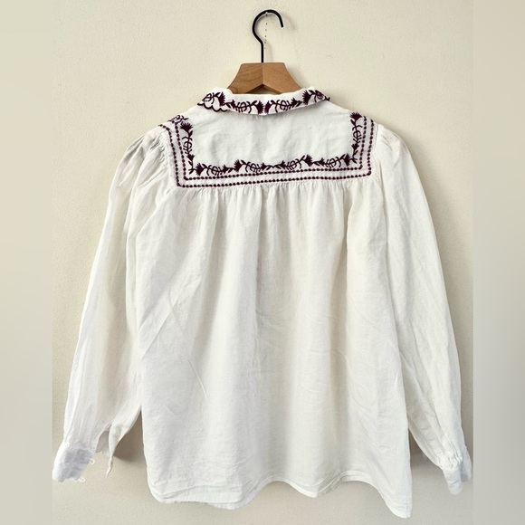 FRNCH airy long sleeve embroidered women’s blouse size small - Picture 2 of 4